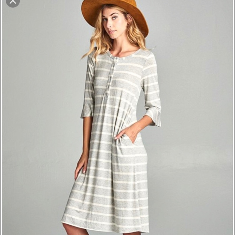 Knee length striped dress